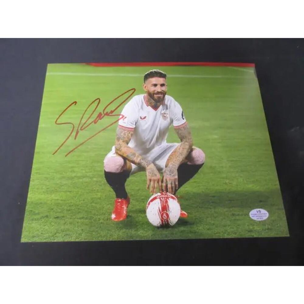 Sergio Ramos real Madrid Signed 8x10 Photo VSA COA